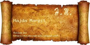 Hajda Margit névjegykártya